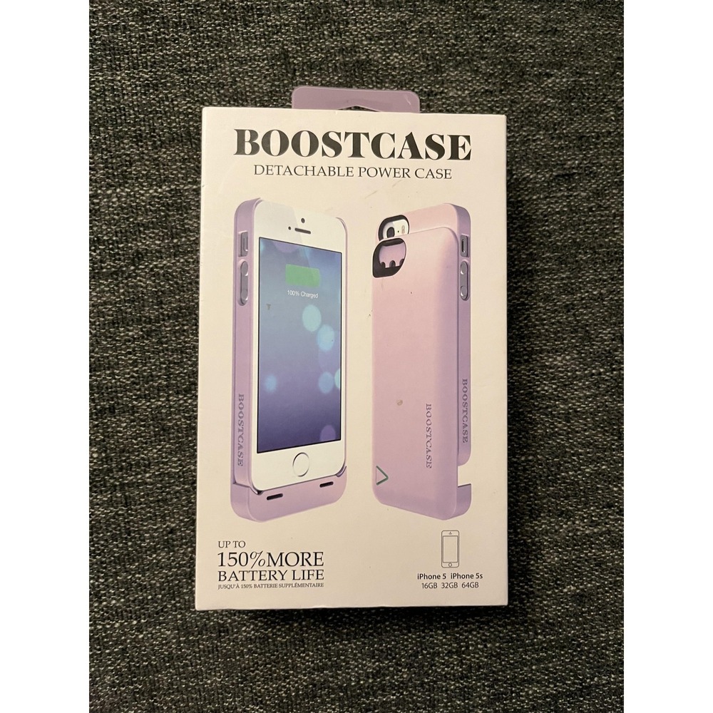 Boostcase Hybrid Battery Case IPhone 5 5s Purple Detachable 2200mAh Power Cover